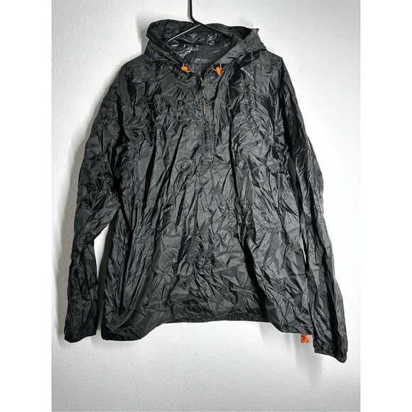 Quechua Jacket Large 1/2 Zip Black Rain Pullover Decathlon Lightweight Coat Sz M - Picture 1 of 15